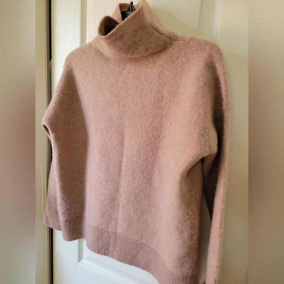 Vince Plush Boiled Cashmere Funnel Neck Sweater Vintage Rose Pink Small $448 - Picture 6 of 10